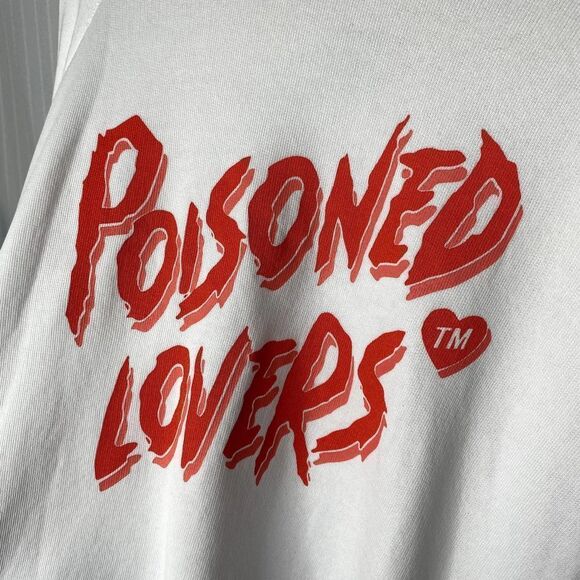 Zoe Karssen Poisoned Lovers Long Sleeve Graphic Sweater Medium White Crewneck - Picture 3 of 9